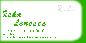 reka lencses business card