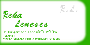 reka lencses business card